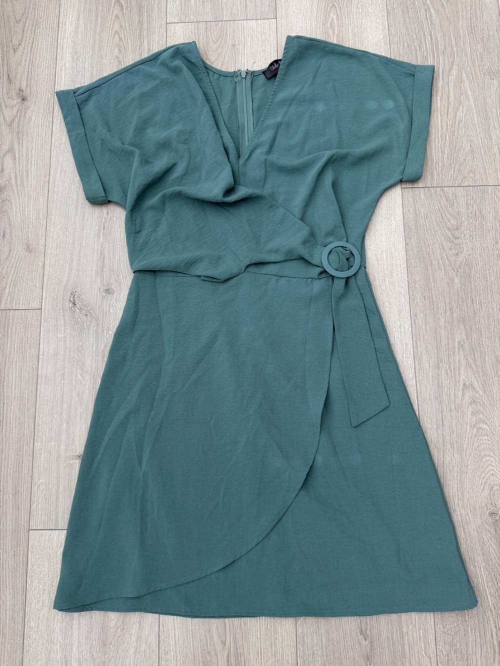 Women’s Teal Wrap Dress with Belt